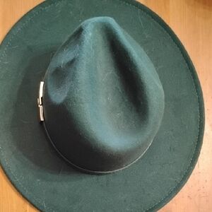 Ashley Stewart Classic Green Fedora Hat